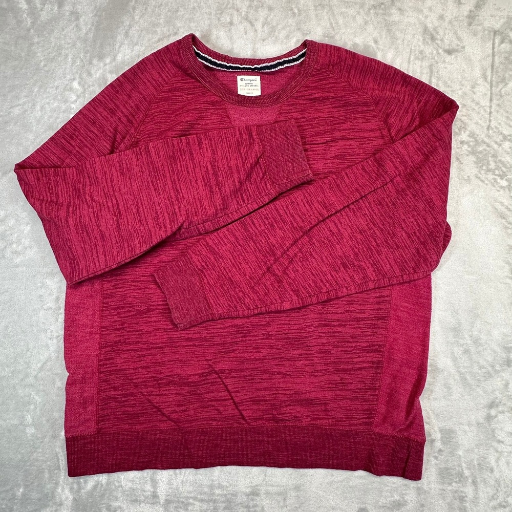 Champion Authentic Athletic Mens XXL Crewneck Sweatshirt Maroon Heather Raglan